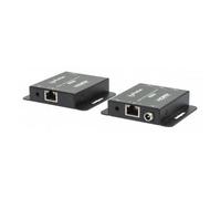Manhattan Kit d'extension HDMI 4K sur Ethernet, étend 4K@30 Hz jusqu'à 40 m ou 1080p@60 Hz jusqu'à 70 m via câble Cat6, émetteur et récepteur, alimentation par câble (PoC), noir, garantie de 3 ans