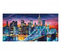 Manhattan la Nuit 40 x 80 cm - Peinture par Numéros
