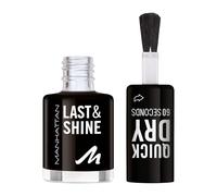 MANHATTAN Last & Shine Vernis à ongles à séchage rapide végétalien et sans cruauté envers les animaux Finition ultra brillante 8 ml Noir 790