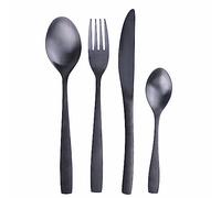 Manhattan Lot de 16 couverts en acier inoxydable 18/0, noir satiné