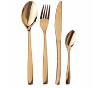 Manhattan Lot de 16 couverts en acier inoxydable 18/0, or brillant