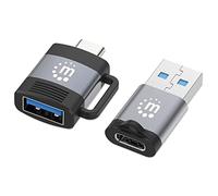 Manhattan Lot de 2 adaptateurs USB-C vers USB-A et Adaptateur USB-A vers USB-C
