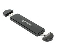 Manhattan M.2 Nvme and Sata Ssd Enclosure, USB-C & USB-A Male, W128823891 (Enclosure, USB-C & USB-A Male Connection, Up to 10 Gbps (USB 3.2 Gen2 Aka USB 3.1), for 2230/2242/2260/2280)