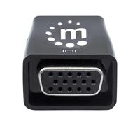 Manhattan Micro-convertisseur HDMI vers VGA, HDMI mâle vers VGA femelle, avec audio, port d'alimentation optionnel USB Micro-B, noir - Adaptateur vidéo - HDMI mâle pour HD-15 (VGA), mini-phone...