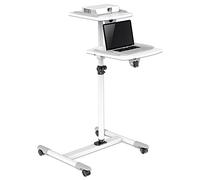 Manhattan – Chariot mobile W128290858 pour projecteur et PC, 2 plateaux 10 kg, réglable gris/blanc