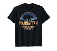 Manhattan Montana MT Big Sky Country Bear & Mountains T-Shirt