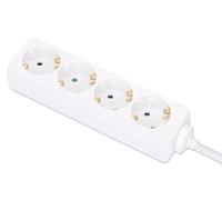 Manhattan multiprise 4x câble 2m blanc contact de protection - multiprise
