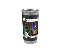 Manhattan New York City Statue de la Liberté Souvenir USA Men Gobelet isotherme en acier inoxydable double paroi