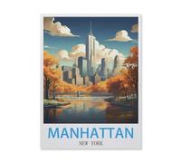 Manhattan New York，Puzzle 1500 Pieces of Paper Puzzles Suitable for Adults Children Families Stress Relief Puzzle Games（57x87cm）-FH74