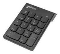 Manhattan Numeric Keypad, Wireless (2.4GHz), USB-A Micro Receiver, 18 Full Size Keys, Black, Membrane Key Switches, Auto Power Management, Range 10m, AAA Battery (included), Windows and Mac, Three Yea