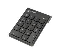 Manhattan Numeric Keypad, Wireless (2.4GHz), USB-A Micro Receiver, 18 Full Size Keys, Black, Membrane Key Switches, Auto Power Management, Range 10m,