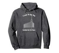 Manhattan NY Temple, I Love to See My Temple, Primaire Sweat à Capuche