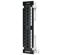 Manhattan Panneau de Brassage Cat 6 12 Ports - pour Bureau et Montage Mural - Non blindé - 12 Prises RJ45 - TIA568A TIA568B - Noir