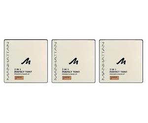 Manhattan Perfect Teint Powder & Maquillage Sunbeige 21 Lot de 3 (3 x 9 g)