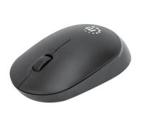 Manhattan Performance III Wireless Mouse, Black, 1000dpi, 2.4Ghz (up to 10m), USB, Optical, Ambidextrous, Three Button with Scroll Wheel, USB nano receiver, AA battery (not included), Low friction bas