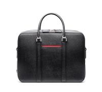 Manhattan Porte-documents en cuir à double fermeture Éclair, Noir-Rouge Racing