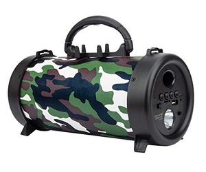 Manhattan - Products Sound Science Enceinte Bluetooth avec Lampe de Poche - Enceinte Bluetooth sans Fil Boom Box, FM, USB, Musique - Military