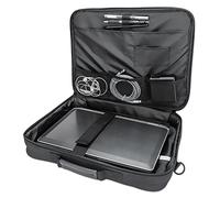 MANHATTAN Sacoche de Transport pour Ordinateur Portable - Style Porte-Documents Fin - Ouverture à clapet - Compartiments rembourrés, Noir, 15.6 inch