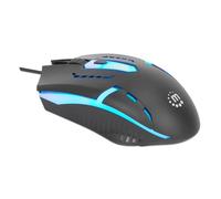 Manhattan Souris de Gaming RGB - avec câble - 4 Boutons programmables - 1500 DPI - pour Ordinateur Portable, PC, Windows, Mac OS - Noir