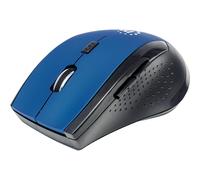 Manhattan Souris optique sans fil Curve, USB, cinq boutons dont une molette de défilement, 1 600 ppp - Souris - optique - 6 boutons - sans fil - 2.4 GHz - récepteur sans fil USB - noir, bleu