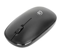 MANHATTAN Souris sans fil 2,4 G avec prise USB-A fine portable avec nano récepteur pour PC, ordinateur portable, ordinateur portable, ordinateur portable (noir) - 190312