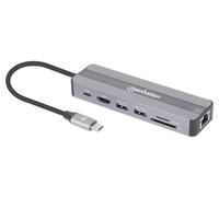 Manhattan 153928 station d'accueil Avec fil USB 3.2 Gen 1 (3.1 Gen 1) Type-C Noir, Argent