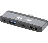 Manhattan Station d'accueil USB-C® USB-C 4-in-1 Dockingstation USB C-Stecker auf HDMI USB-A USB-C PD 3,5 mm Klinke alimentation