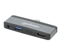 Manhattan Station d'accueil USB-C® USB-C 4-in-1 Dockingstation USB C-Stecker auf HDMI USB-A USB-C PD 3,5 mm Klinke alimentation