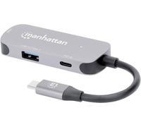 Manhattan Convertisseur d'accueil USB-C vers HDMI 3 en 1 avec alimentation électrique