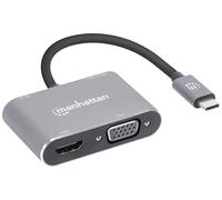 Manhattan Station d'accueil USB-C® USB-C to HDMI & VGA 4-in-1 Docking-Konverter Convient pour les ma