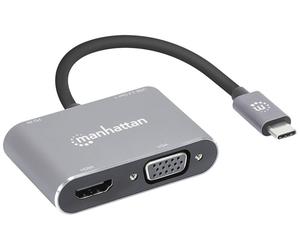 Manhattan Station d'accueil USB-C® USB-C to HDMI & VGA 4-in-1 Docking-Konverter Convient pour les marques: universel alimentation