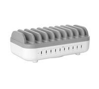 Manhattan Station de Charge USB 10 Ports avec Power Delivery, 200 W, pour Plusieurs appareils simultanément