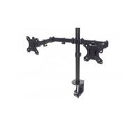Manhattan Support de bureau double pour TV/moniteurs (Bras articulé), écrans 10" à 27", fixation à l'arrière par pince, Compatibilité VESA : 75x75 et 100x100 mm (vérifiez les dimensions des quatre tro