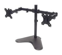 Manhattan Support de bureau double pour TV/moniteurs (Bras articulé), écrans 10" à 27", montage sur pied, Compatibilité VESA : 75x75 et 100x100 mm (vérifiez les dimensions des quatre trous de fixation