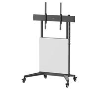 Manhattan Support TV mobile type chariot de 50 à 100 pouces, réglage de la hauteur sans outils, 35-80 kg, VESA 200 x 200 à 1000 x 600, base mobile avec roues et freins, noir, 462730