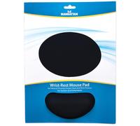 Manhattan Tapis de souris avec repose-poignet en gel, noir, 241 x 203 x 40 mm, base antidérapante, garantie à vie