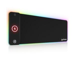 Manhattan Tapis de Souris de Gaming XXL à LED RVB avec Chargeur sans Fil 10 W