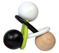 Manhattan Toy anneau de dentition junior 11,43 cm bois/ silicone noir/blanc/vert Groen G
