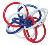 Manhattan Toy anneau de dentition junior 8,9 cm silicone rouge/blanc/bleu Blauw G