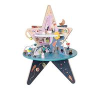 Manhattan Toy Centre d'activités en Bois Celestial Star Explorer à Deux étages avec Planeurs de Forme, toupies, Parcours de Perles et œuvres d'art séduisantes