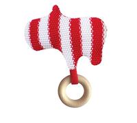 Manhattan Toy Hochet bébé en Maille avec Anneau de Dentition en Bois, 216340, Multicolore