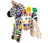 Manhattan Toy Jouet d'activité Zèbre Safari en bois 33 cm Multicolore pour tout-petits