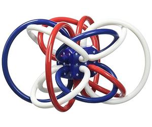 Manhattan Toy Winkel Hochet et Anneau de Dentition sensoriel Rouge, Blanc et Bleu