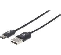MANHATTAN USB 2.0 Typ C-Kabel C-Stecker/A-Stecker 0,5m schw