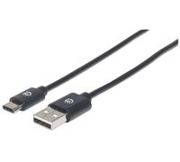 MANHATTAN USB 2.0 Typ C-Kabel C-Stecker/A-Stecker 3m schwarz