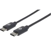 MANHATTAN USB 2.0 Typ C-Kabel C-Stecker/C-Stecker 0,5m schw