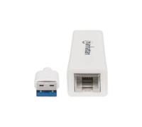 Manhattan USB-A Gigabit Network Adapter, White, 10/100/1000 Mbps Network, USB 3.0, Ethernet, RJ45, Three Year Warranty, Blister - Adaptateur réseau - USB 3.0 - Gigabit Ethernet