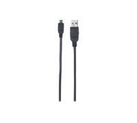 Manhattan USB-A to Micro-USB Cable, 3m, Male to Male, Black, 480 Mbps (USB 2.0), Hi-Speed USB, Lifetime Warranty, Polybag - Câble USB - USB (M) pour Micro-USB de type B (M) - USB 2.0 - 3 m - noir