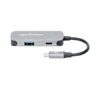 Manhattan Convertisseur d'accueil USB-C vers HDMI 3 en 1 avec Alimentation électrique