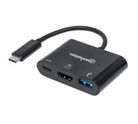 Manhattan USB-C Dock/Hub, Ports (x3): HDMI, USB-A and USB-C, With Power Delivery